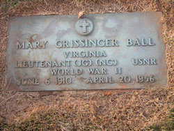 Lieut Mary Shepherd <I>Grissinger</I> Ball 