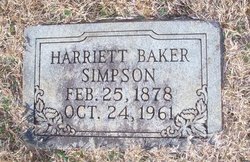 Harriet Ann <I>Baker</I> Simpson 