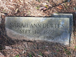Sarah Ann Sallie <I>Boulware</I> Dewees 