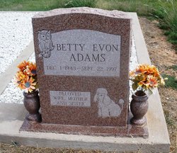 Betty Evon <I>Washburn</I> Adams 