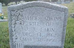 Alice <I>Adkins</I> Eakin 