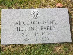 Alice Irene “Bo” <I>Herring</I> Baker 