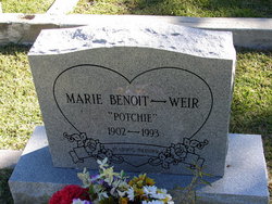 Marie “Potchie” <I>Benoit</I> Weir 