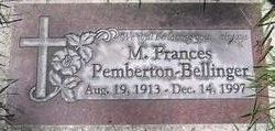 Marion Frances <I>Pemberton</I> Bellinger 