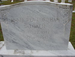Annie Rea <I>Fordham</I> Deloach 