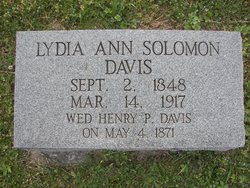 Lydia Ann <I>Solomon</I> Davis 