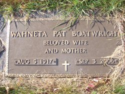Wahneta “Pat” <I>Cross</I> Boatwright 