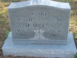 Minnie <I>Granbury</I> McMillan 