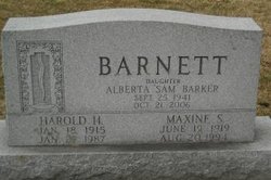 Alberta Kay “Sam” <I>Barnett</I> Barker 