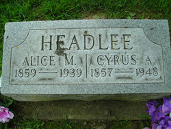 Alice Melissa <I>Kemple</I> Headlee 
