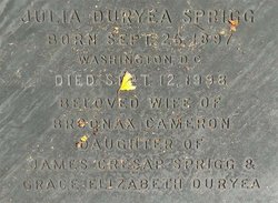 Julia Duryea <I>Sprigg</I> Cameron 