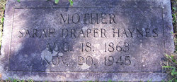 Sarah Ann <I>Draper</I> Haynes 