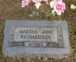 Martha Jane <I>Ashcraft</I> Richardson 
