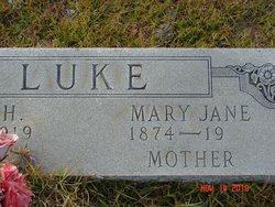 Mary Jane “Mollie” <I>Hendley</I> Luke 