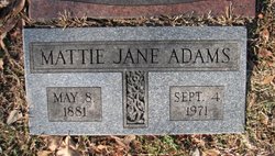 Mattie Jane <I>McCarty</I> Adams 
