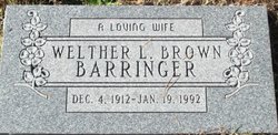 Welther L. <I>Brown</I> Barringer 