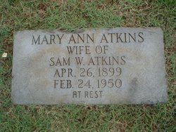 Mary Ann <I>Smithey</I> Atkins 