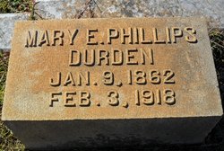 Mary Ella <I>Phillips</I> Durden 
