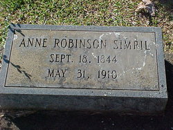 Anne Sallie “Annie” <I>Robinson</I> Simril 