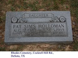 Patricia Ann “Pat” <I>Sims</I> Holloman 