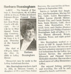 Barbara <I>Burrows</I> Bossingham 