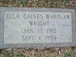 Ella Gaines <I>Wardlaw</I> Wright 