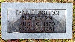 Frances Lee “Fannie” <I>Bolton</I> Blackburn 