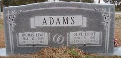 Olive Eloice <I>Beggs</I> Adams 