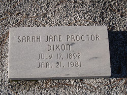 Sarah Jane “Sally” <I>Proctor</I> Dixon 