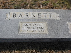 Ann <I>Raper</I> Barnett 