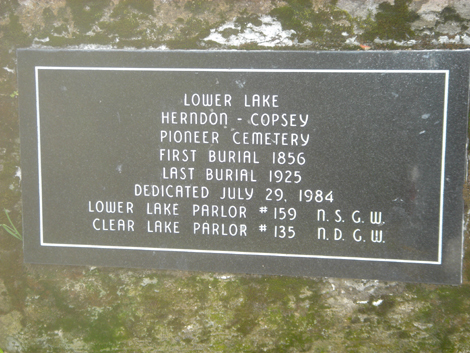 Lower Lake Herndon-Copsey Pioneer Cemetery