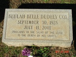 Beulah Belle <I>Dudley</I> Cox 