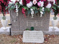 Nancy Jane <I>Evans</I> Allen Walker 