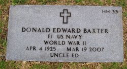 F1 Donald Edward “Uncle Ed” Baxter 