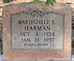 Martinzelle Ethel “Marty” <I>Hawkins</I> Harman 