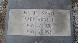Willie Lee <I>Israel</I> Sapp Arnett 