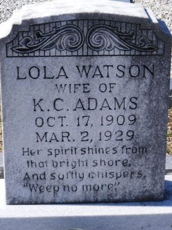 Lola <I>Watson</I> Adams 