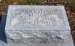 Ann <I>Green</I> Keziah 