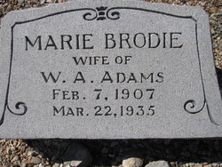 Minnie Marie <I>Brodie</I> Adams 