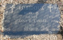 Jeanne D'Arc Doris <I>Lambert</I> Robidoux 