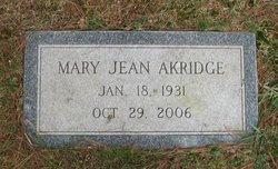 Mary Jean <I>Watkins</I> Akridge 