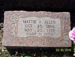 Martha Agnes “Mattie” <I>Denton</I> Allen 