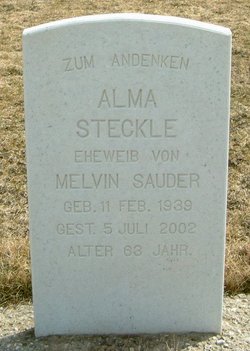 Alma <I>Steckle</I> Sauder 