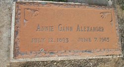 Annie Belle <I>Gann</I> Alexander 