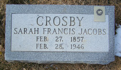Sarah Francis <I>Jacobs</I> Crosby 