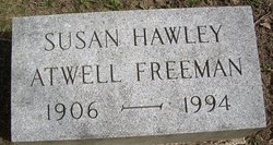 Susan <I>Hawley</I> Atwell  Freeman 