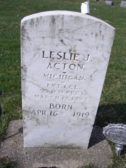 PFC Leslie J Acton 