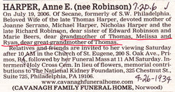 Anne E <I>Robinson</I> Harper 