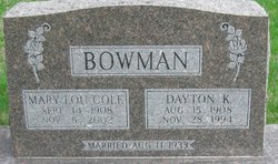 Mary Lou <I>Cole</I> Bowman 