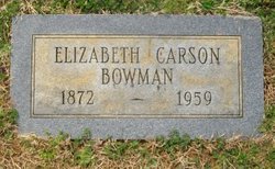 Mary Elizabeth <I>Carson</I> Bowman 